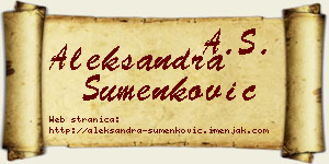 Aleksandra Šumenković vizit kartica